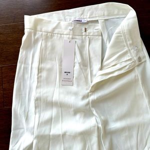 White High Waisted Wide Leg Pants